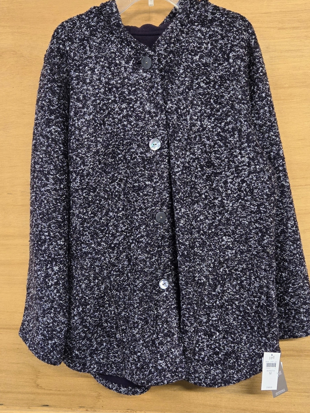 J. Jill REVERSIBLE Black/ Purple. With Speckled Button-Front Jacket. Beautiful